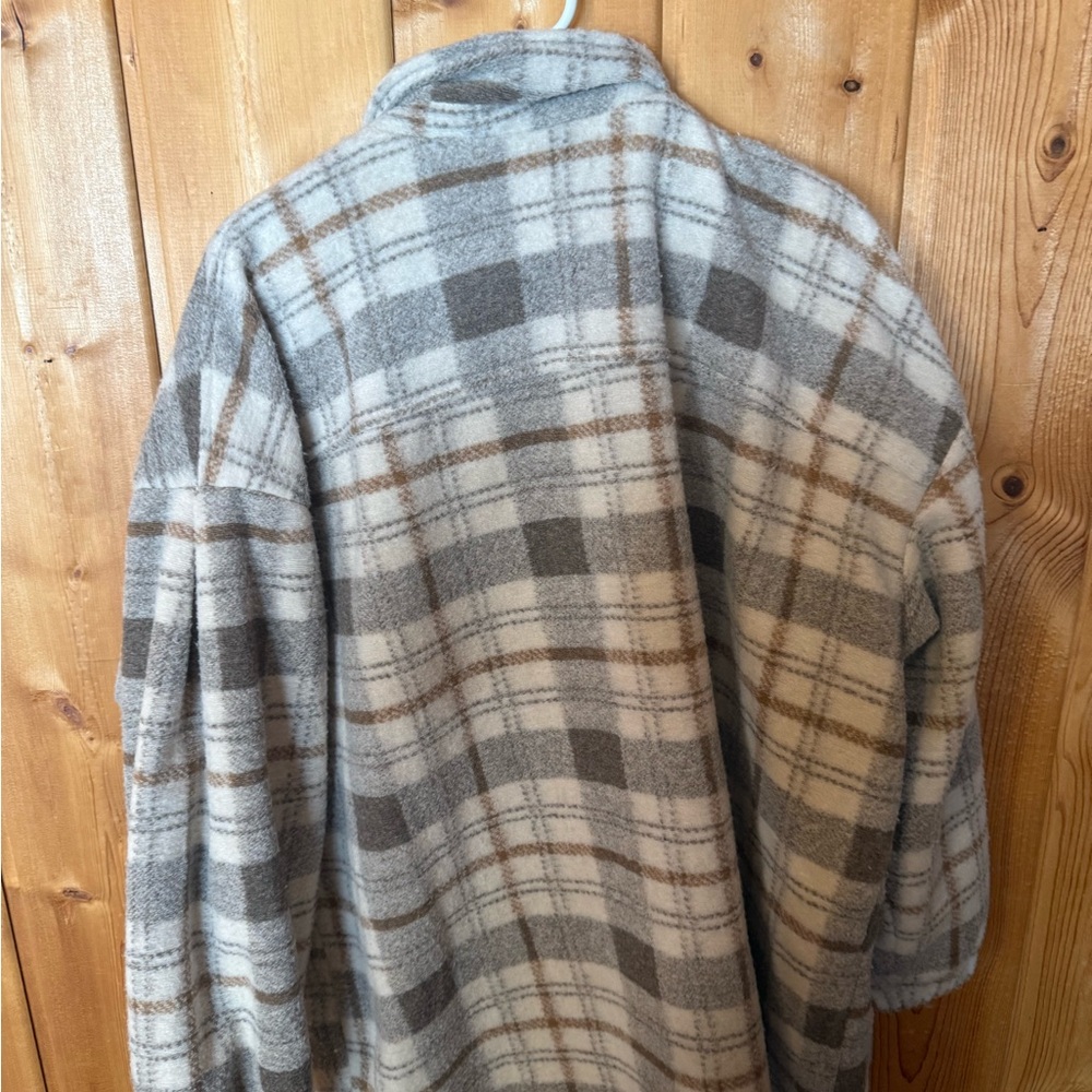 Universal Thread Neutral Plaid Shacket In Cream A… - image 3